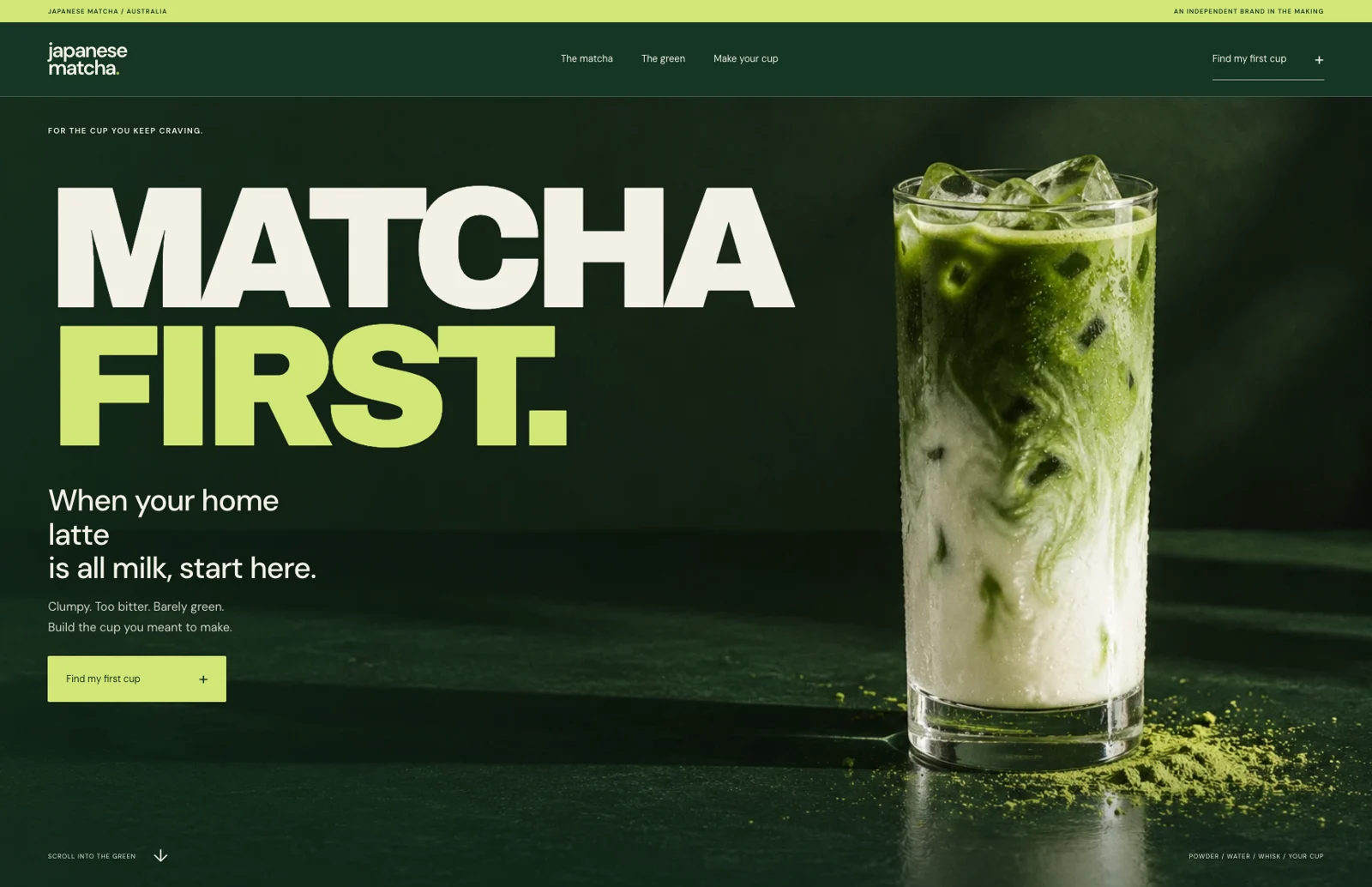 Japanese Matcha brand and store prototype